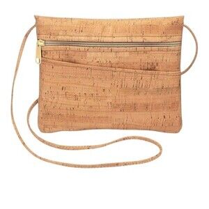 Natalie Therese Crossbody Bag Womens Natural Tan Zip Top Front Zip Pocket